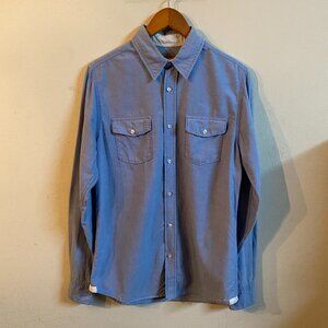 RED CAMEL MEDIUM LIGHT BLUE LONG SLEEVE BUTTON UP COLLARED 2-POCKET SHIRT